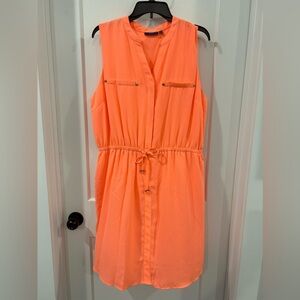 Sleeveless Apt.9 chiffon dress in neon orange